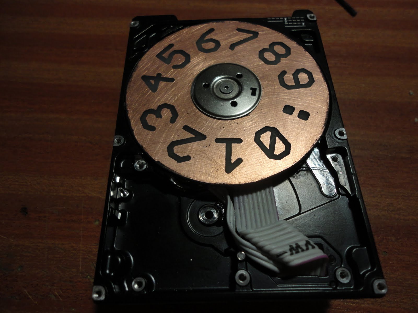 POV Hard Drive Clock with Etched Copper Numbers
