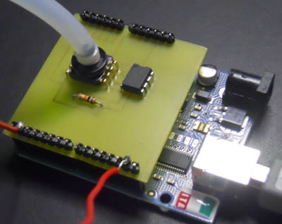 Sip'n Puff Arduino Shield controls an iPod